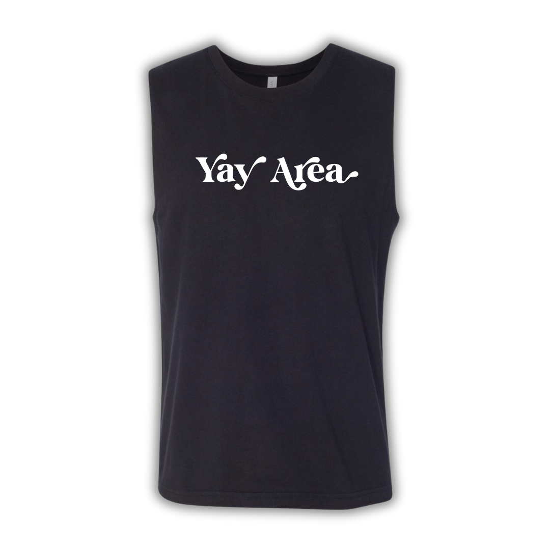 Yay Area Men's Muscle Tank | Black w/ White