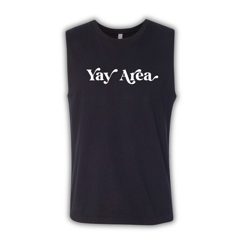 Yay Area Men's Muscle Tank | Black w/ White