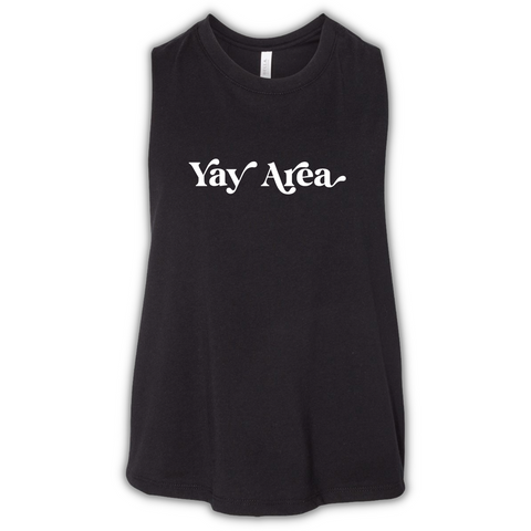 Yay Area Women's Tank | Black w/ White Puff
